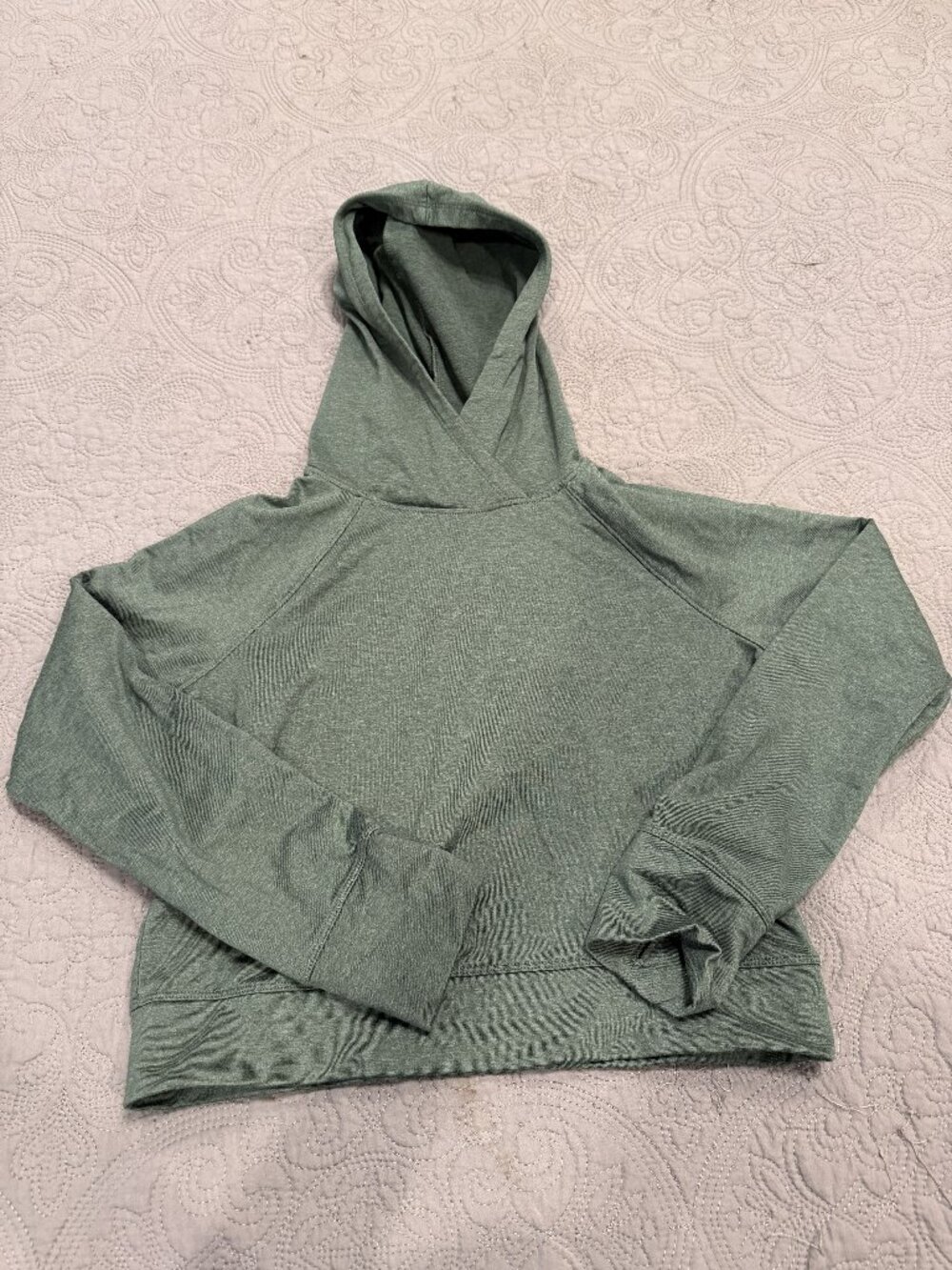 Girl's Green Cropped Hoodie